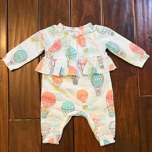 Mud Pie Soft Pastel Stretch Muslin Romper